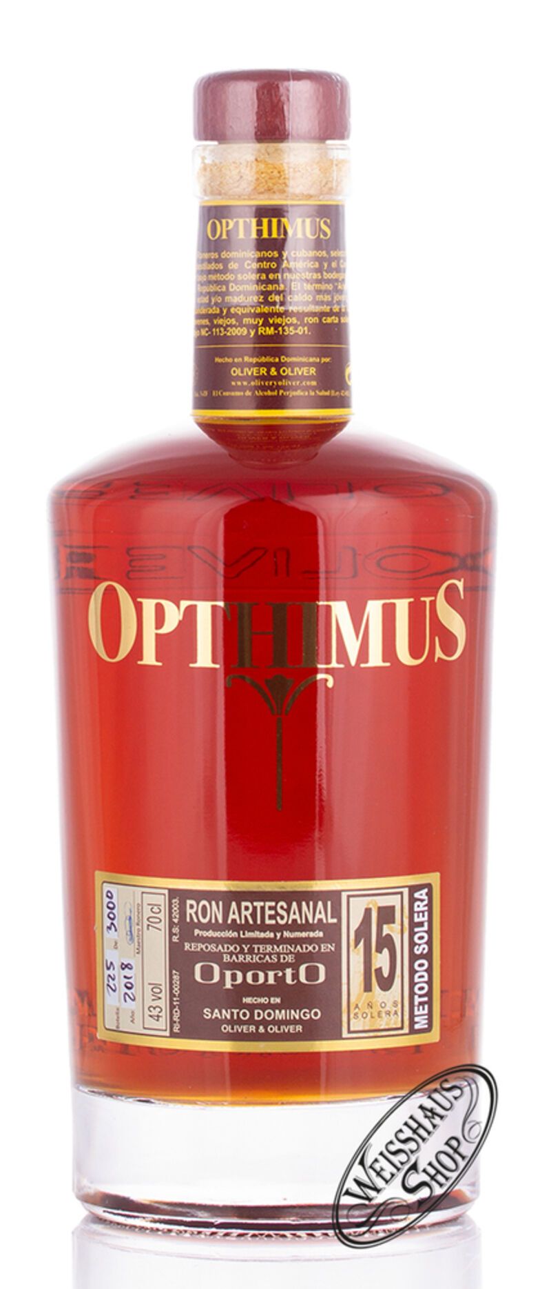 Opthimus 15 Anos Oporto Rum 43% vol. 0,70l