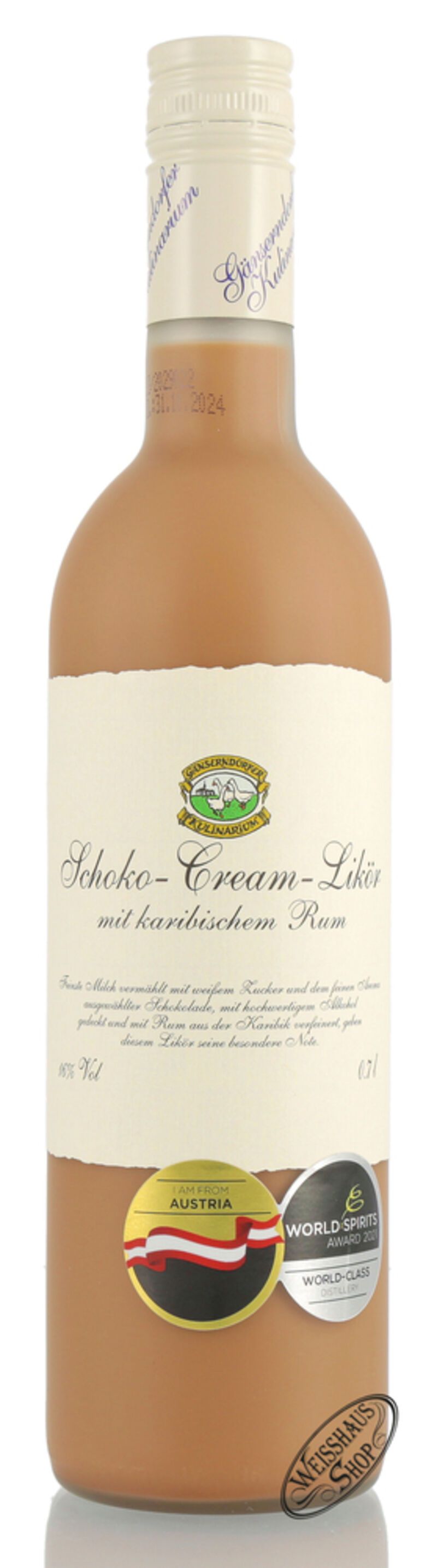 Auersthaler Schoko Cream Likör mit Jamaicarum 16% vol. 0,70l Auersthaler Schoko Cream Likör mit Jamaicarum 16% vol. 0,70l