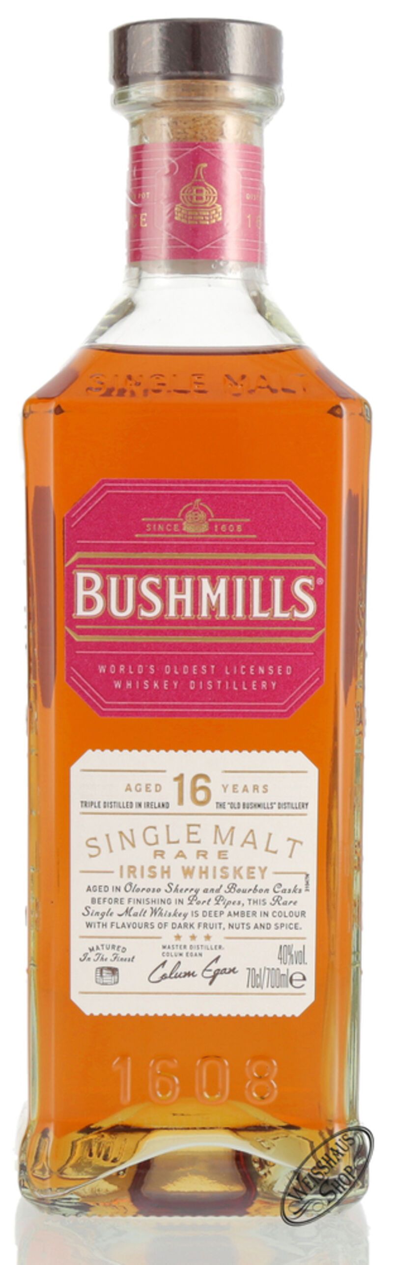 Bushmills 16 YO Single Malt Irish Whiskey 40% vol. 0,70l B-Ware