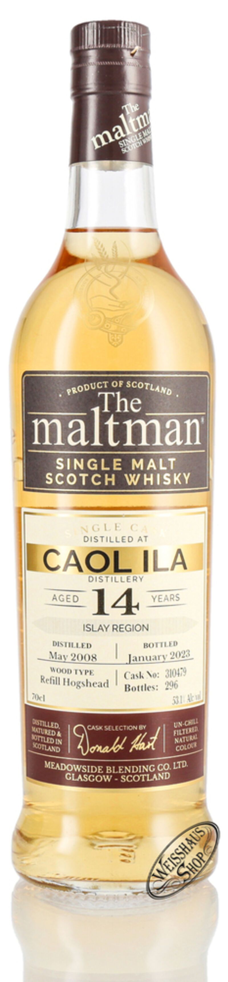 The Maltman Caol Ila Vintage 2008 Single Cask Whisky 53,1% vol. 0,70l The Maltman Caol Ila Vintage 2008 Single Cask Whisky 53,1% vol. 0,70l