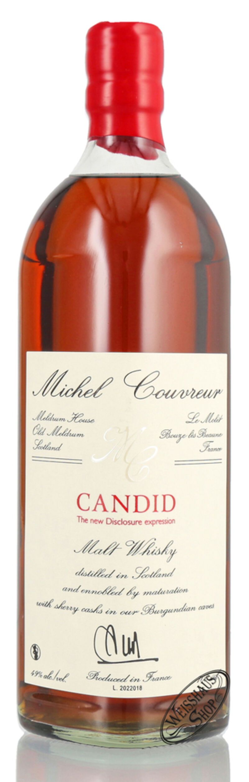 Michel Couvreur Candid Malt Whisky 49% vol. 0,70l Michel Couvreur Candid Malt Whisky 49% vol. 0,70l