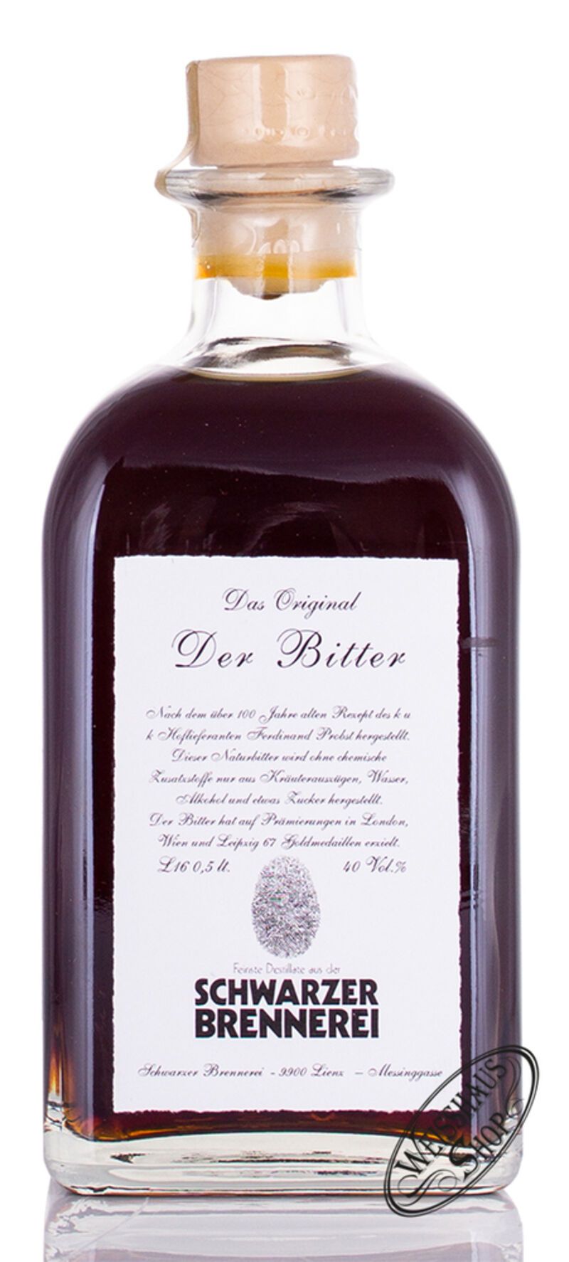 Schwarzer Der Bitter 40% vol. 0,50l Schwarzer Der Bitter 40% vol. 0,50l