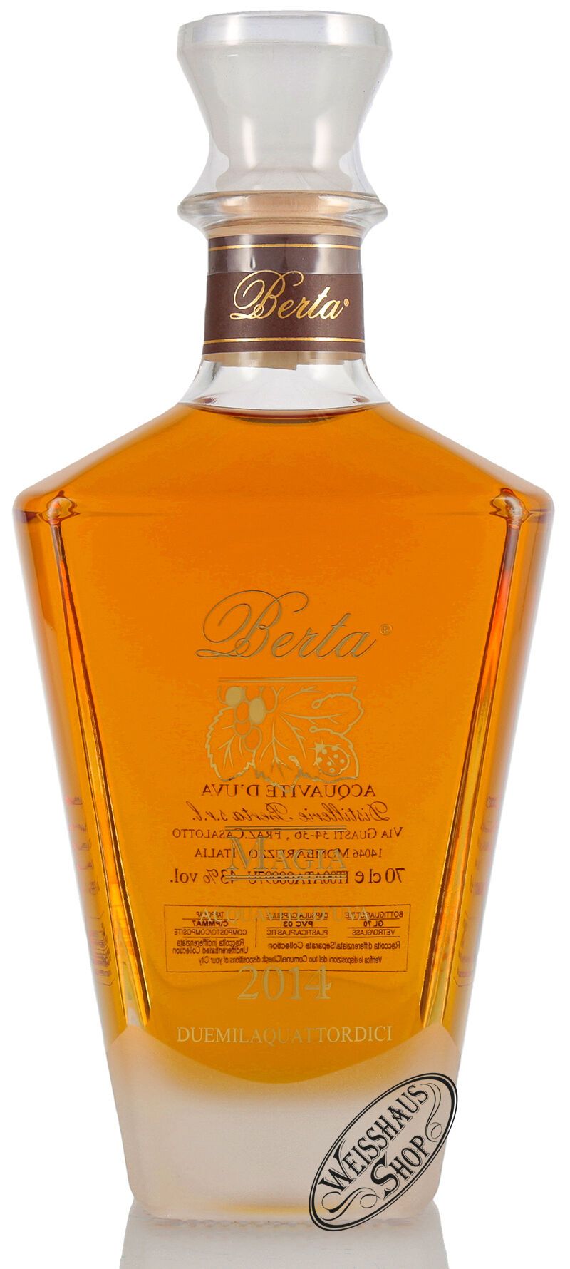 Berta Grappa Magia 43% vol. 0,70l B-Ware