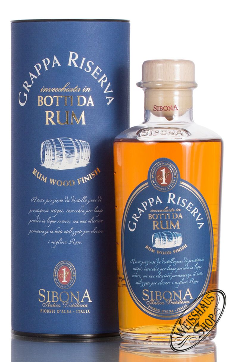 Sibona Grappa Riserva Botti da Rum 44% vol. 0,50l Sibona Grappa Riserva Botti da Rum 44% vol. 0,50l