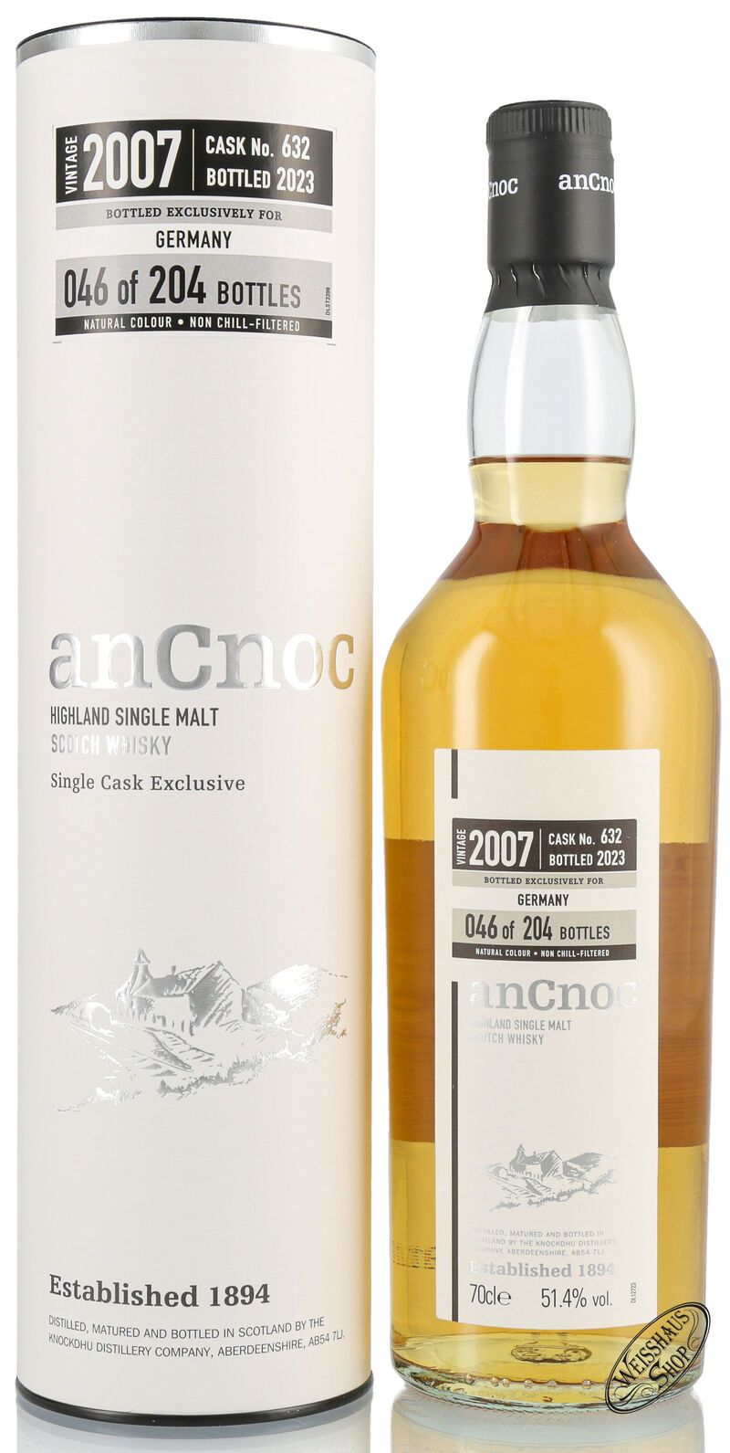 AnCnoc 15 YO Single Cask #632 Whisky 51,4% vol. 0,70l AnCnoc 15 YO Single Cask #632 Whisky 51,4% vol. 0,70l