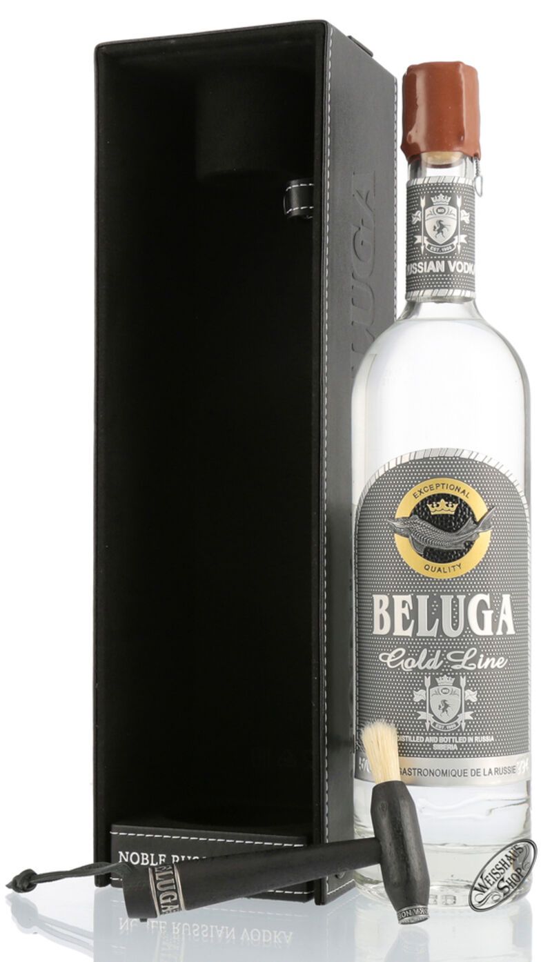 Beluga Gold Line Noble Vodka in Leder Geschenk-Set 40% vol. 0,70l Beluga Gold Line Noble Vodka in Leder Geschenk-Set 40% vol. 0,70l
