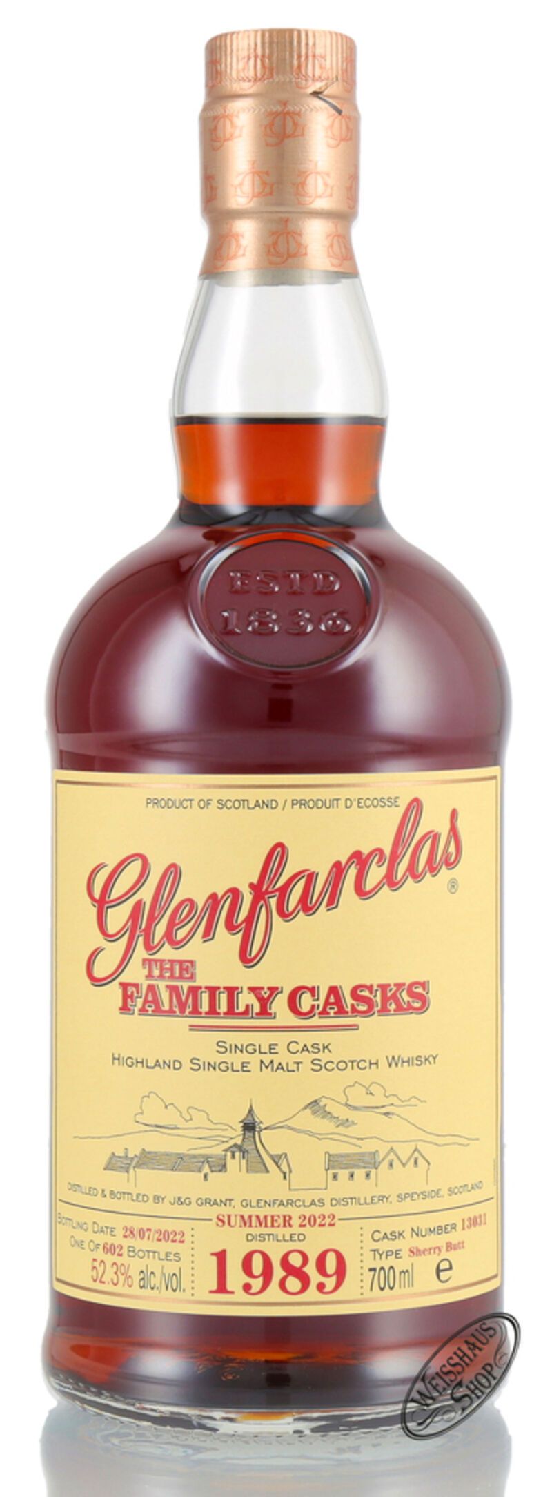 Glenfarclas Vintage 1989 Family Casks Whisky 52,3% vol. 0,70l Glenfarclas Vintage 1989 Family Casks Whisky 52,3% vol. 0,70l