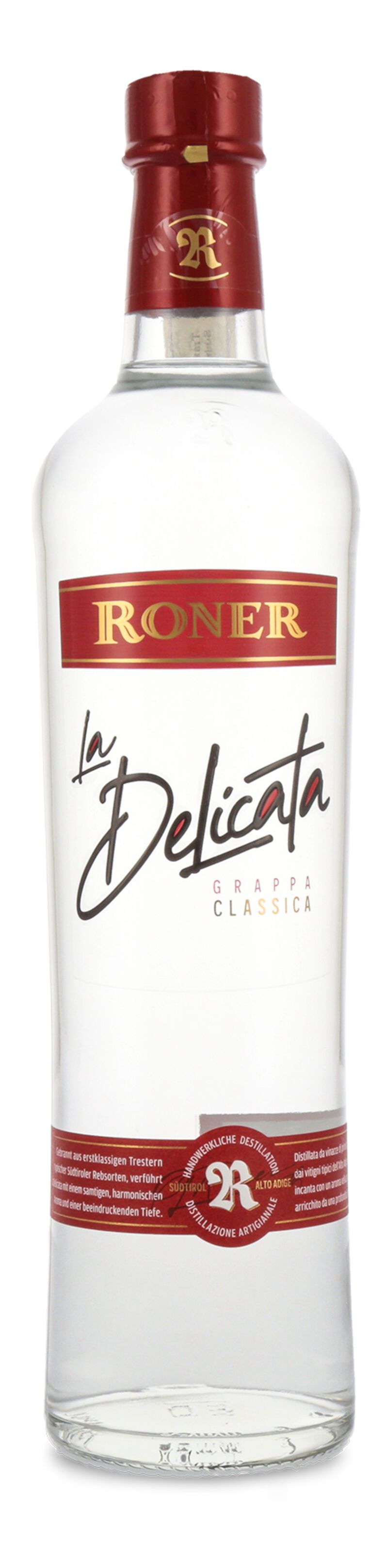 Roner Grappa La Delicata 40% vol. 0,70l Roner Grappa La Delicata 40% vol. 0,70l