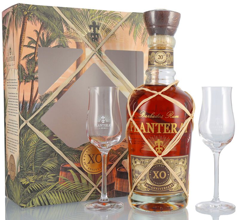 Planteray Barbados X.O. Rum 20th Anniversary Geschenk-Set 40% vol. 0,70l