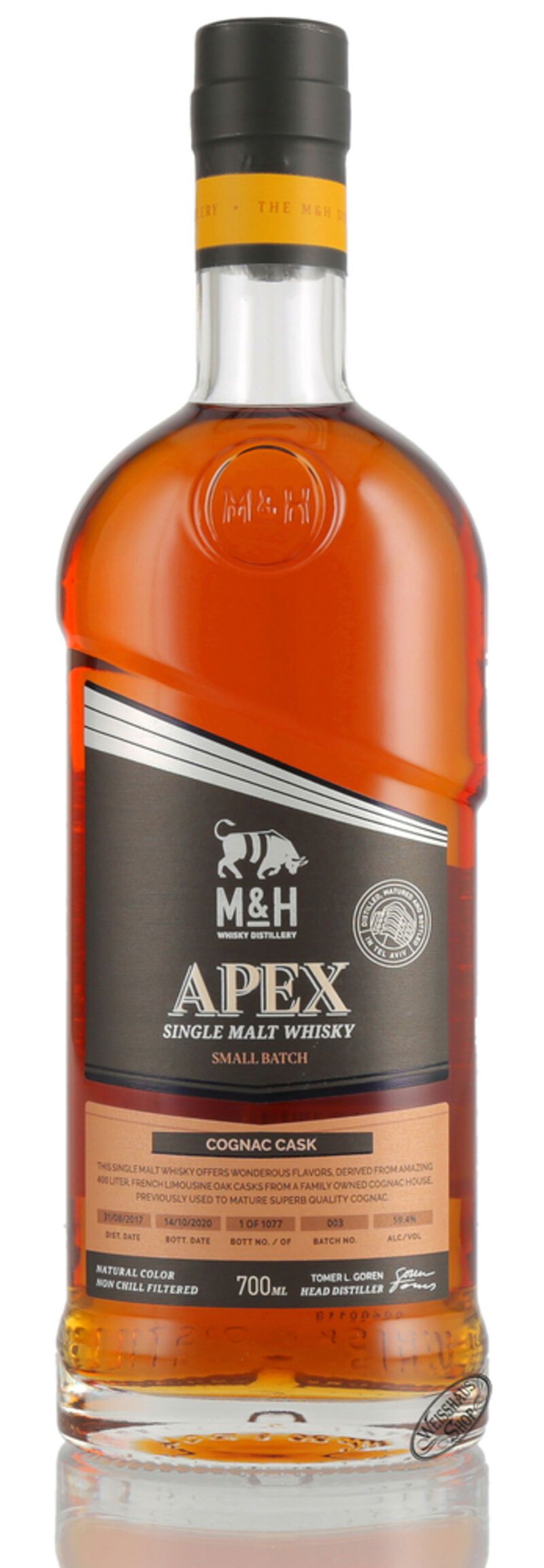 M&H APEX Cognac Cask Finish Whisky 59,4% vol. 0,70l M&H APEX Cognac Cask Finish Whisky 59,4% vol. 0,70l