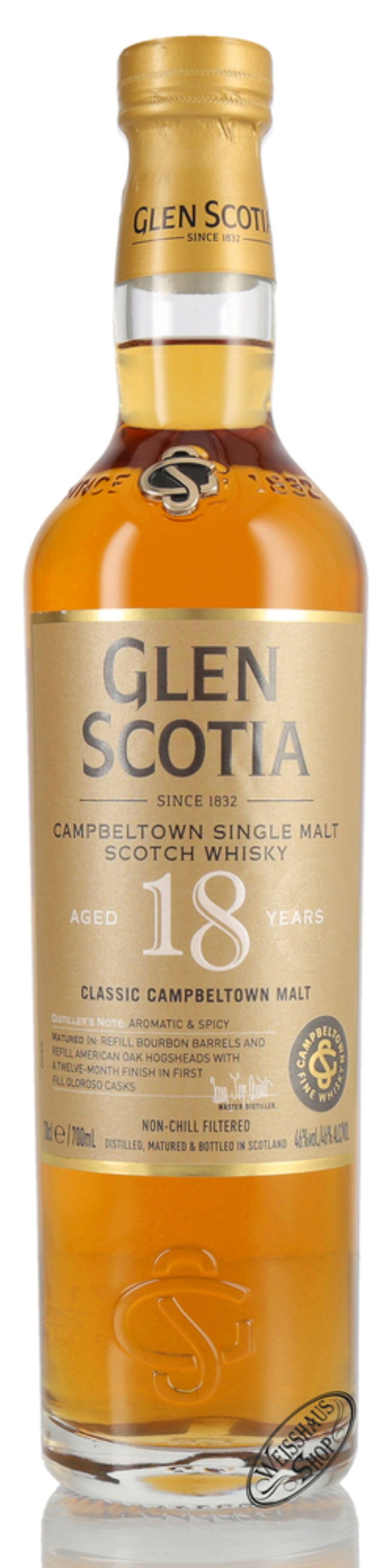 Glen Scotia 18 YO Single Malt Whisky 46% vol. 0,70l Glen Scotia 18 YO Single Malt Whisky 46% vol. 0,70l
