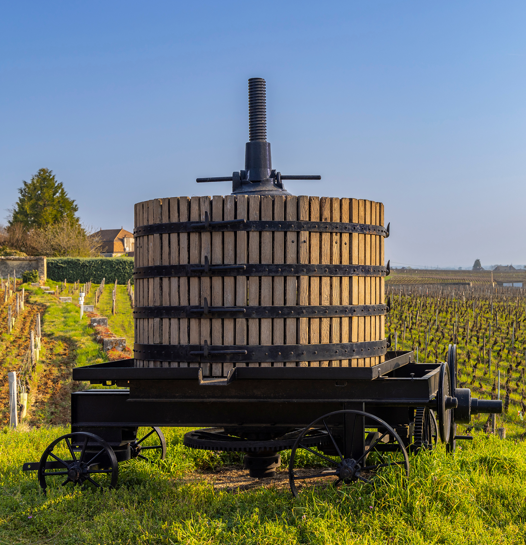 Ein Bottich zum Keltern von Cognac.