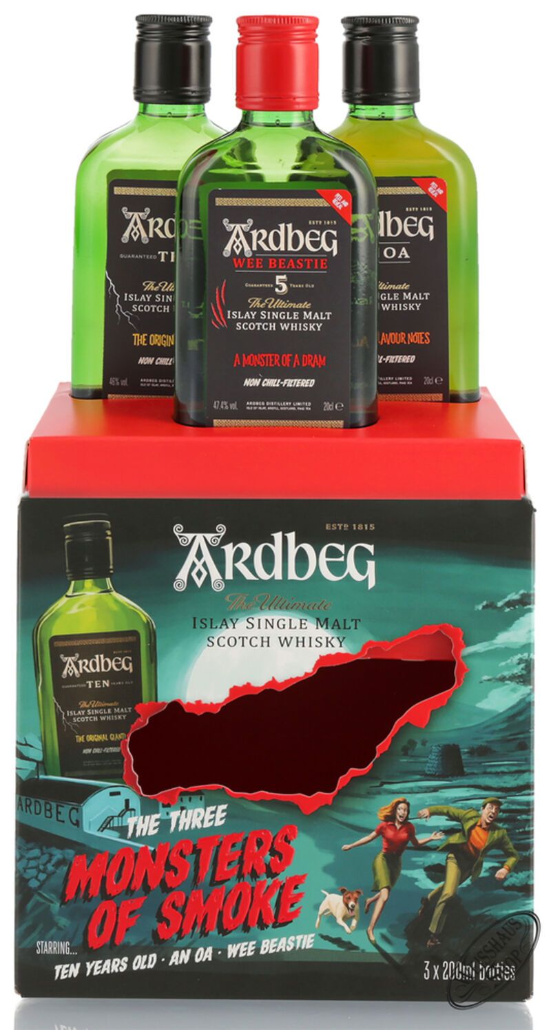Ardbeg Three Monsters of Smoke Islay Whisky 46,7% vol. 0,60l Ardbeg Three Monsters of Smoke Islay Whisky 46,7% vol. 0,60l