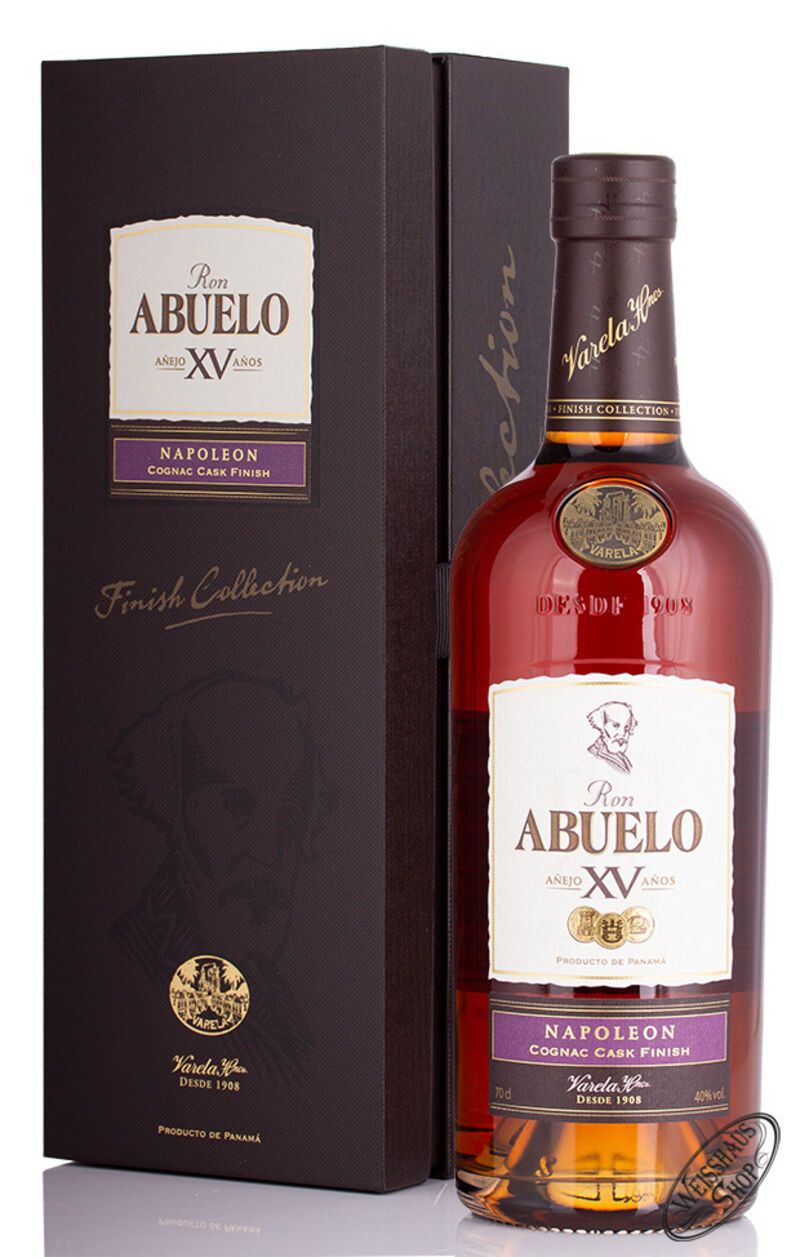 Ron Abuelo XV Napoleon Cognac Cask Finish Rum 40% vol. 0,70l Ron Abuelo XV Napoleon Cognac Cask Finish Rum 40% vol. 0,70l