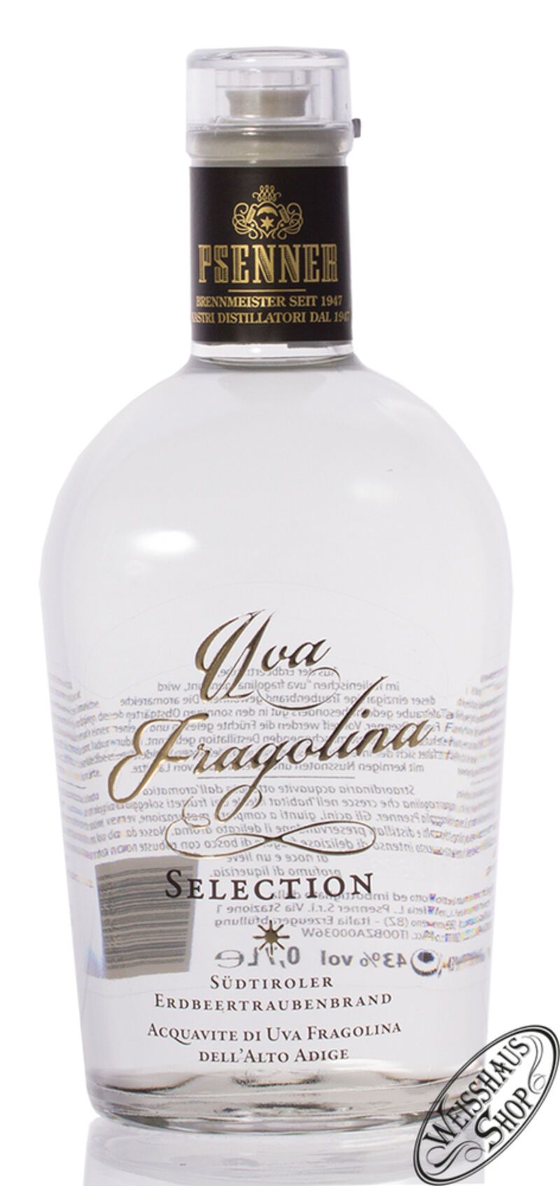 Psenner Uva Fragolina Erdbeertraubenbrand 43% vol. 0,70l Psenner Uva Fragolina Erdbeertraubenbrand 43% vol. 0,70l