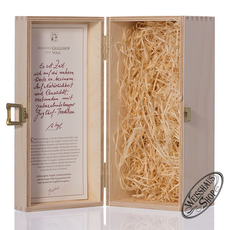 Guglhof Holzkiste für eine 0,70l-Flasche Guglhof Holzkiste für eine 0,70l-Flasche