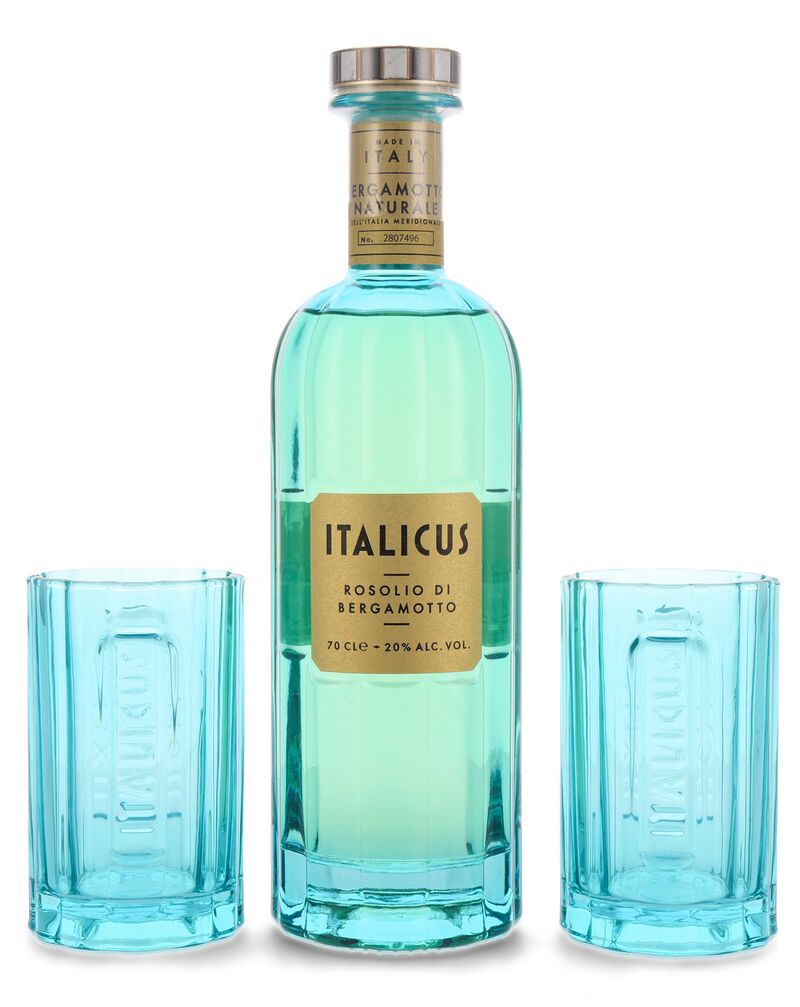 Italicus Rosolio di Bergamotto Likör 20% vol. 0,70l Geschenk-Set