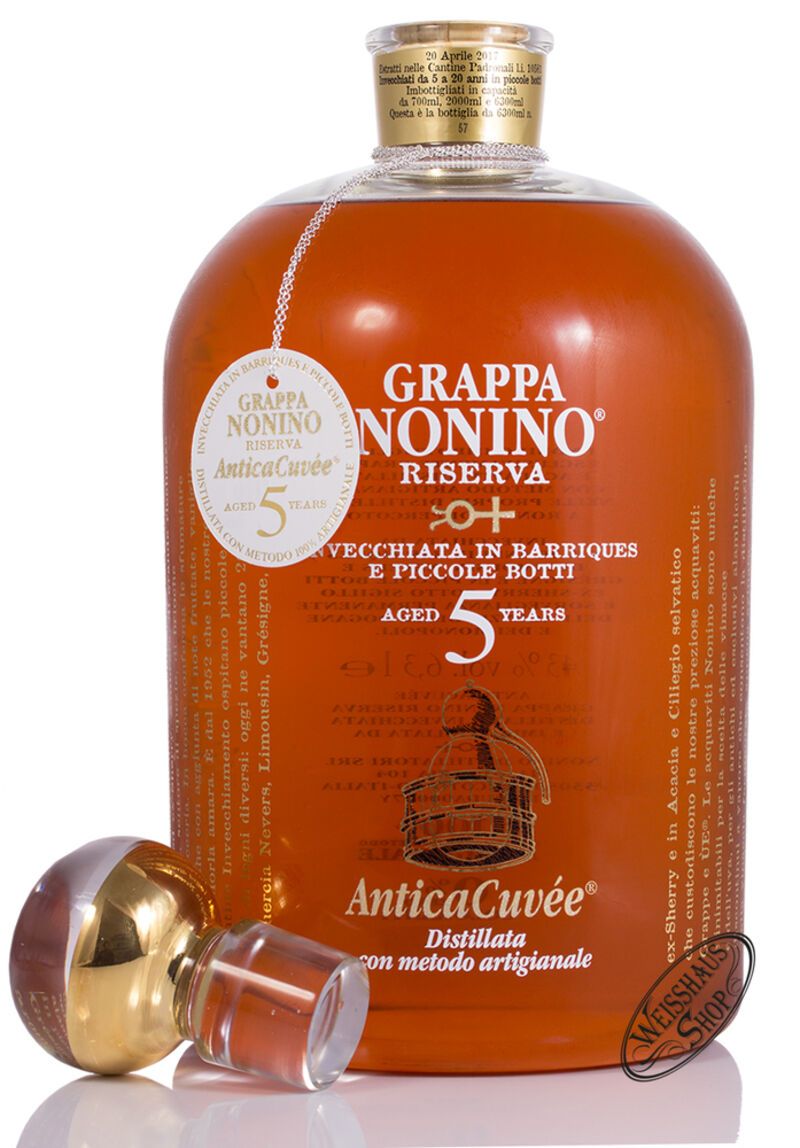 Nonino Grappa Riserva 5 YO AnticaCuvée 43% vol. 6,3l Nonino Grappa Riserva 5 YO AnticaCuvée 43% vol. 6,3l