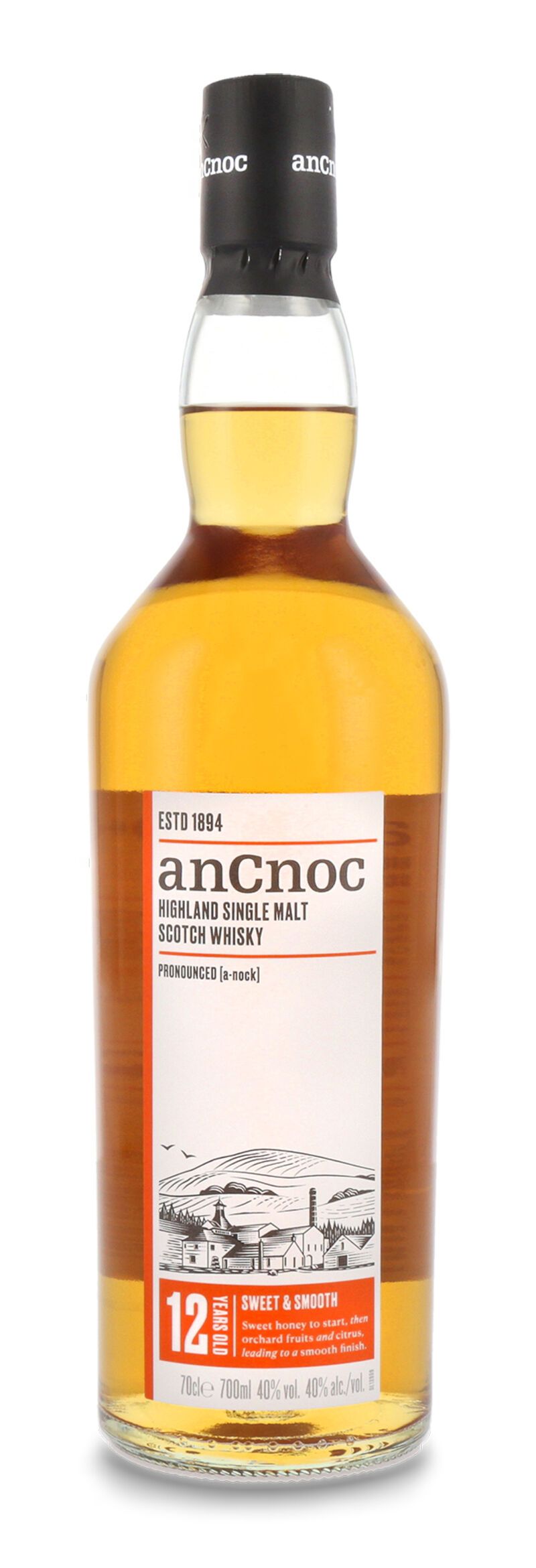 AnCnoc 12 YO Highland Single Malt Whisky 40% vol. 0,70l