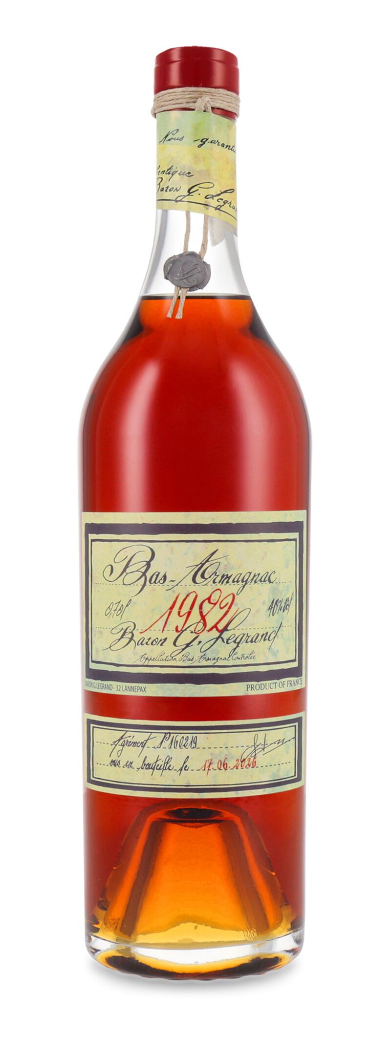 Lhéraud Baron Gaston Legrand 1982 Bas Armagnac 40% vol. 0,70l