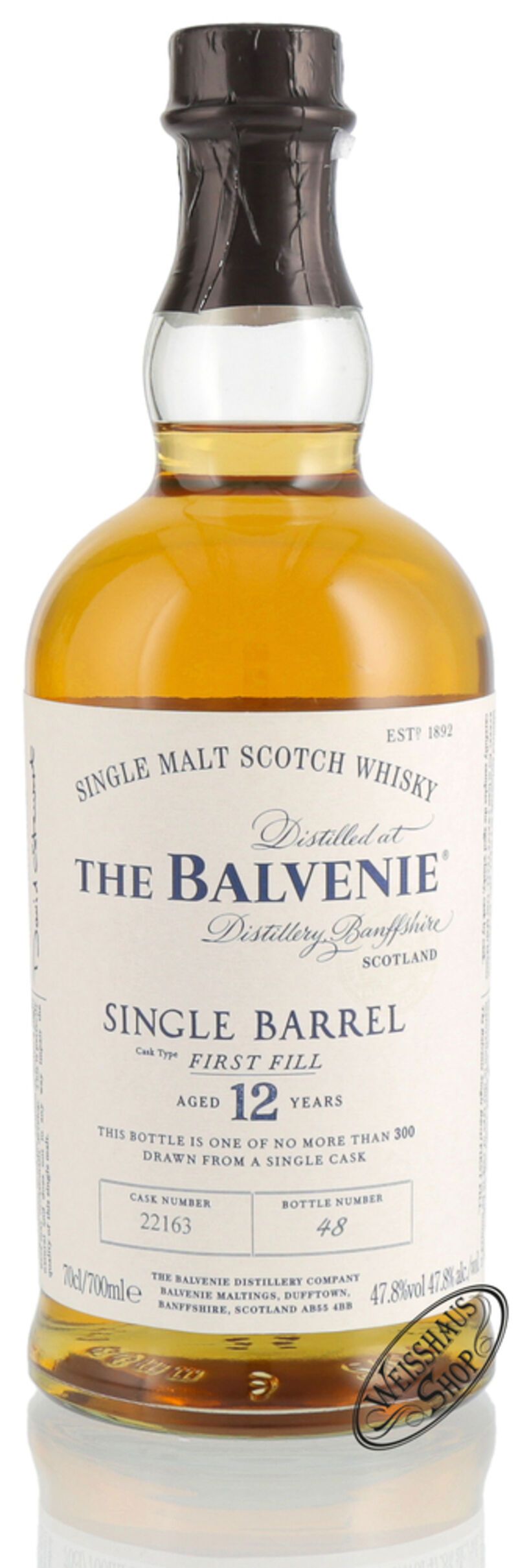 The Balvenie 12 YO Single Barrel Whisky 47,8% vol. 0,70l