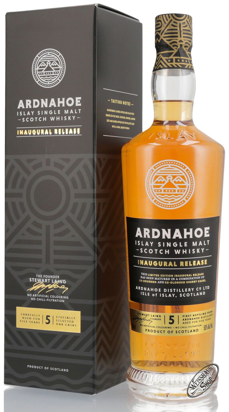 Ardnahoe 5 YO Inaugural Release Whisky 50% vol. 0,70l