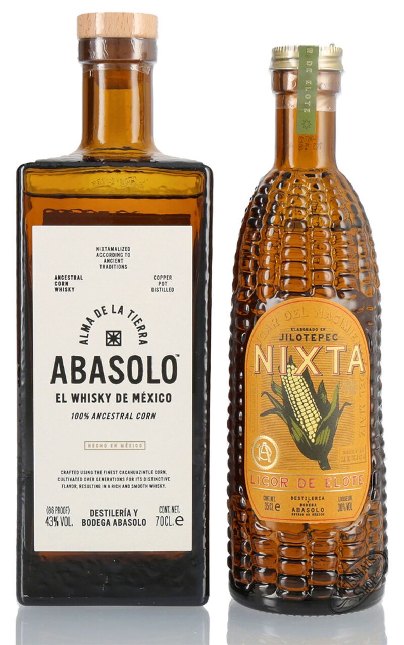 Abasolo Nixta Mexican Corn Whisky Geschenk-Set 1,05l Abasolo Nixta Mexican Corn Whisky Geschenk-Set 1,05l