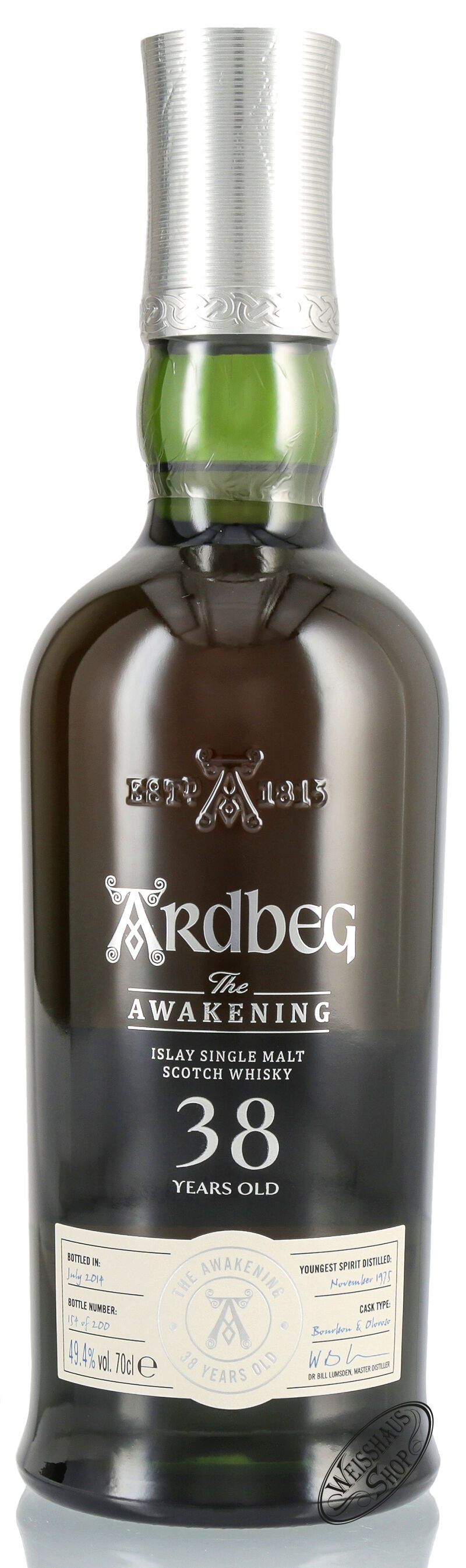 Ardbeg 38 YO The Awakening Vintage 1975 Islay Whisky 49,4% vol. 0,70l Ardbeg 38 YO The Awakening Vintage 1975 Islay Whisky 49,4% vol. 0,70l