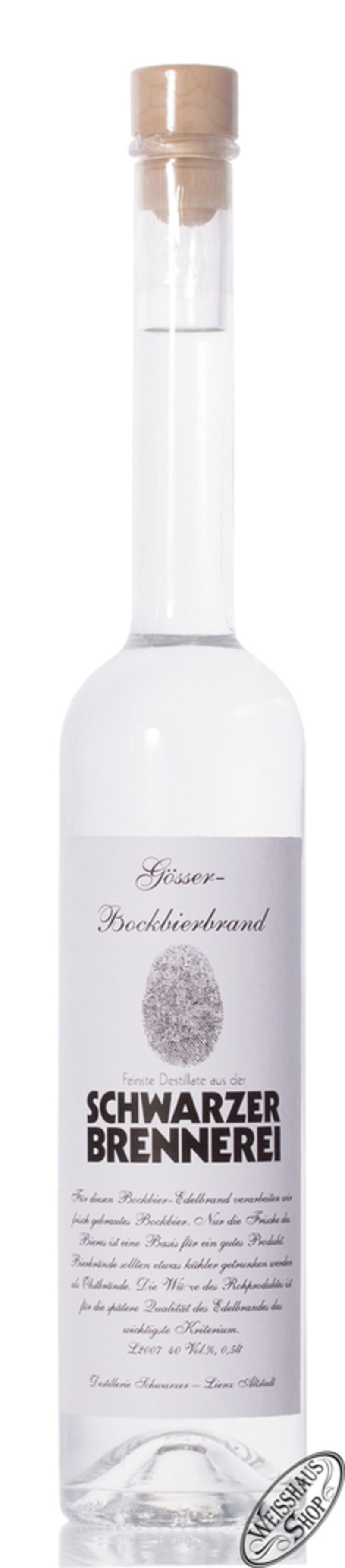 Schwarzer Bockbieredelbrand 40% vol. 0,50l Schwarzer Bockbieredelbrand 40% vol. 0,50l