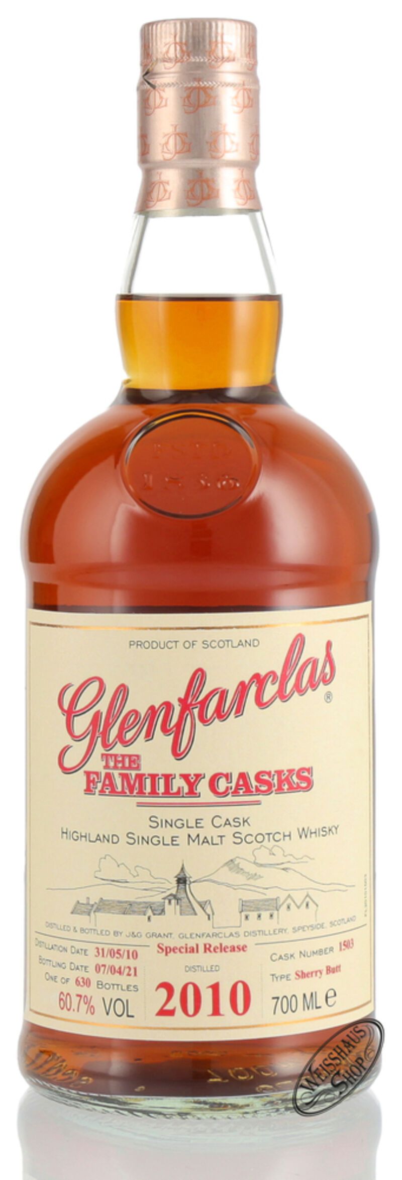 Glenfarclas Vintage 2010 Family Casks Whisky 60,7% vol. 0,70l Glenfarclas Vintage 2010 Family Casks Whisky 60,7% vol. 0,70l
