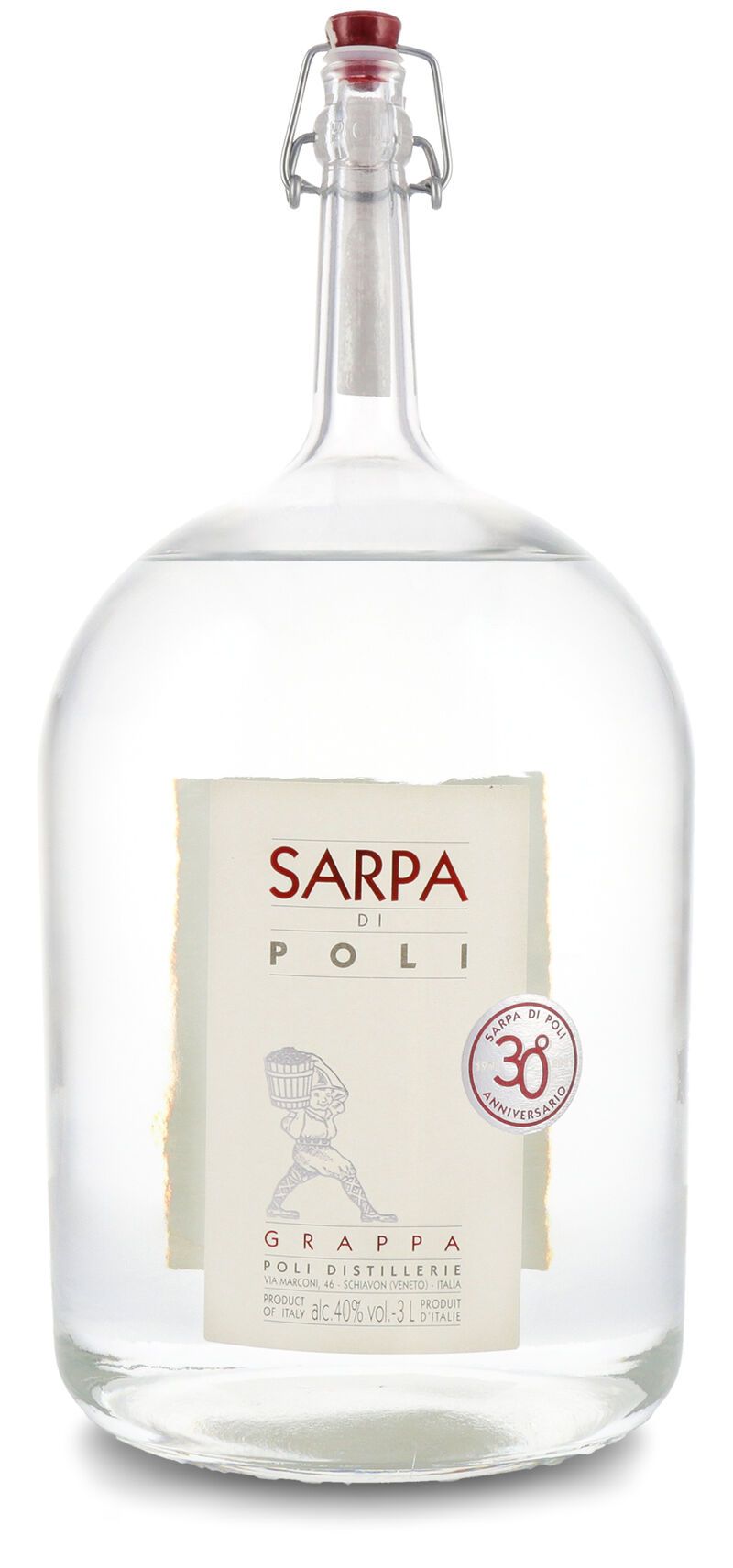 Poli Grappa Sarpa Big Mama 40% vol. 3,0l Doppelmagnum Poli Grappa Sarpa Big Mama 40% vol. 3,0l Doppelmagnum