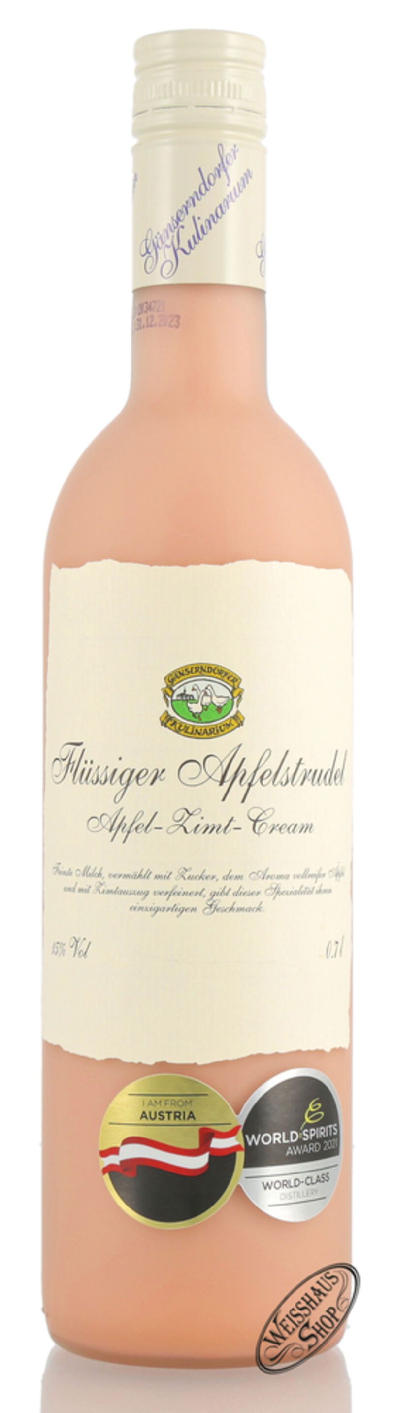 Auersthaler Flüssiger Apfelstrudel Apfel Zimt Cream Likör 15% vol. 0,70l B-Ware Auersthaler Flüssiger Apfelstrudel Apfel Zimt Cream Likör 15% vol. 0,70l B-Ware