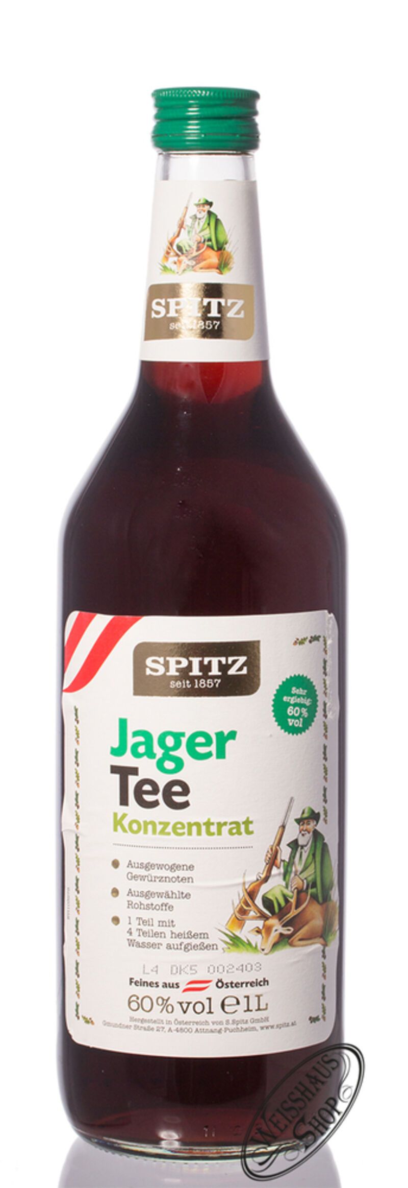 Spitz Jagertee 60% vol. 1,0l B-Ware