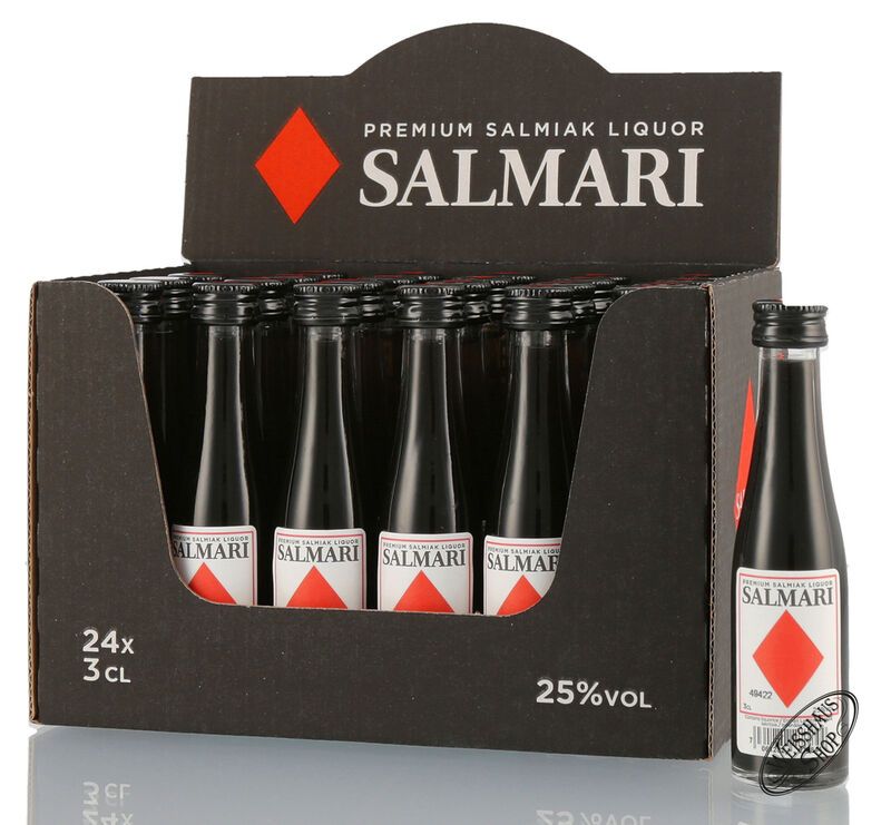 Salmari Premium Salmiak Lakritz Likör 25% vol. 24 x 0,03l Miniatur Pack
