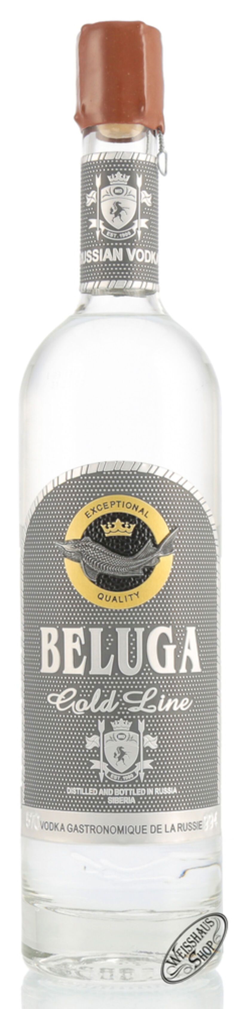 Beluga Gold Line Noble Vodka in Leder Geschenk-Set 40% vol. 0,70l