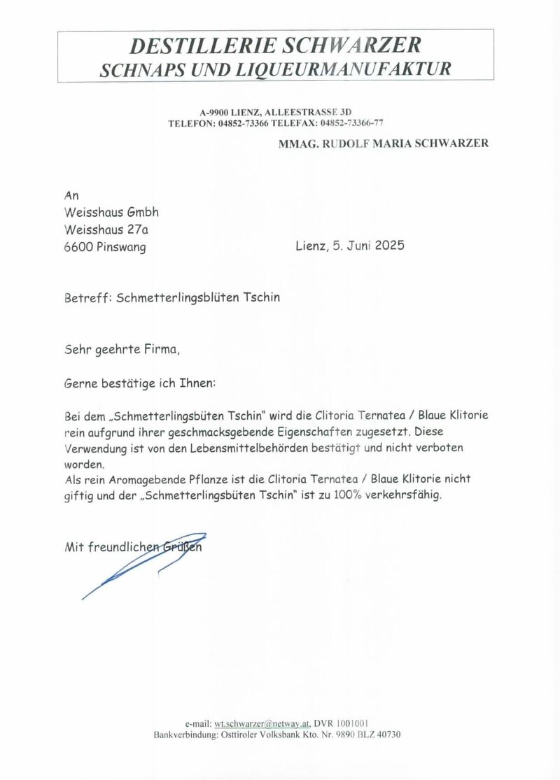 Schwarzer Schmetterlingsblüten Tschin 45% vol. 0,50l Schwarzer Schmetterlingsblüten Tschin 45% vol. 0,50l