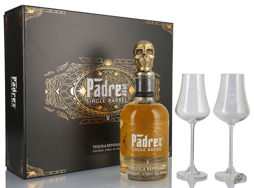 Padre Azul Single Barrel Reposado Tequila Geschenk-Set 40% vol. 0,70l Padre Azul Single Barrel Reposado Tequila Geschenk-Set 40% vol. 0,70l