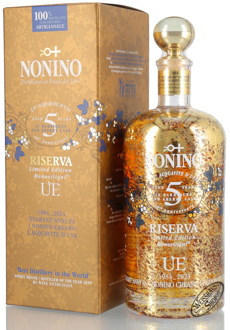 Nonino ÙE Riserva 5 Jahre Barrique Traubenbrand 43% vol. 0,70l Nonino ÙE Riserva 5 Jahre Barrique Traubenbrand 43% vol. 0,70l