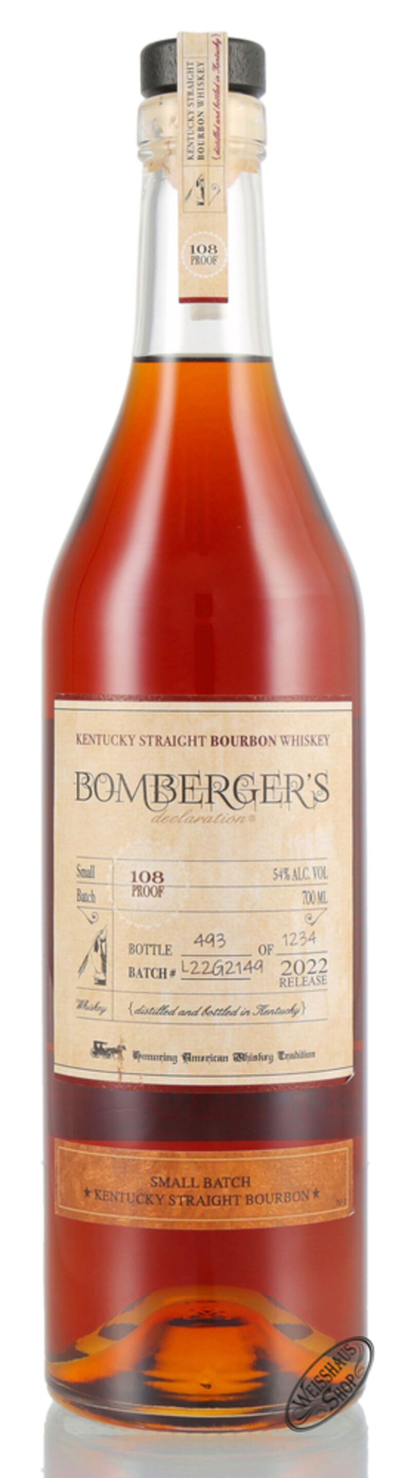Bomberger's Declaration Kentucky Straight Bourbon 2022 Release Whiskey 54% vol. 0,70l