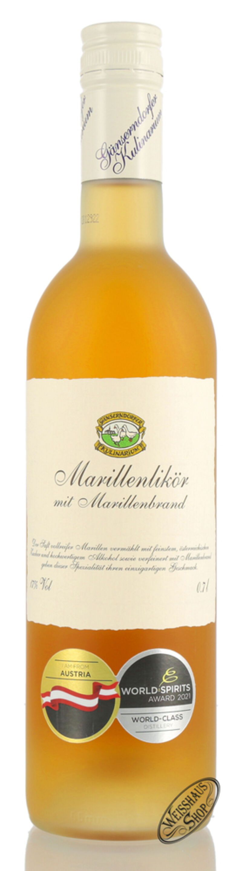 Auersthaler Marillenlikör mit Marillenbrand 17% vol. 0,70l Auersthaler Marillenlikör mit Marillenbrand 17% vol. 0,70l