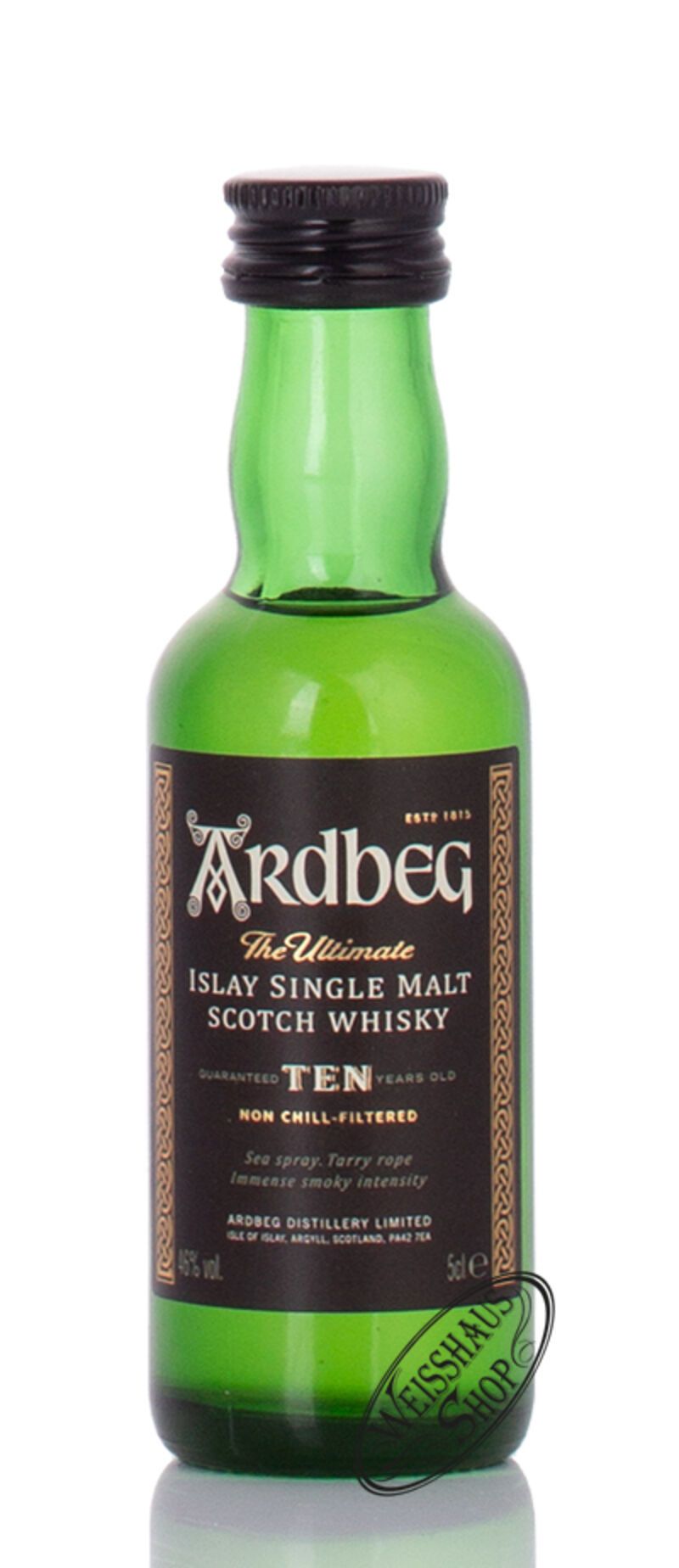 Ardbeg Ten 10 YO Islay Single Malt Whisky 46% vol. 0,05l Miniatur Ardbeg Ten 10 YO Islay Single Malt Whisky 46% vol. 0,05l Miniatur
