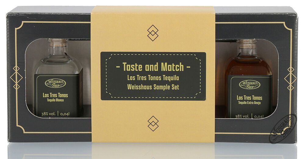 Taste and Match - Los Tres Tonos Tequila 4 x 0,04l Weisshaus Sample Set