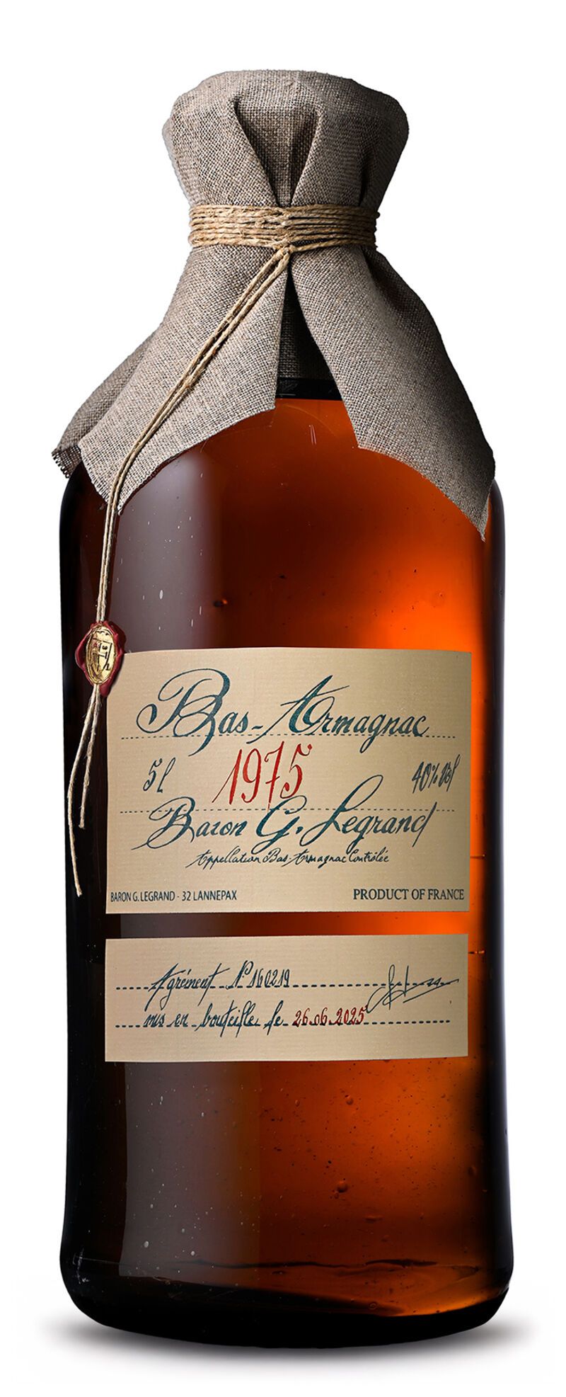 Lhéraud Baron Gaston Legrand 1975 Bas Armagnac 40% vol. 5,0l