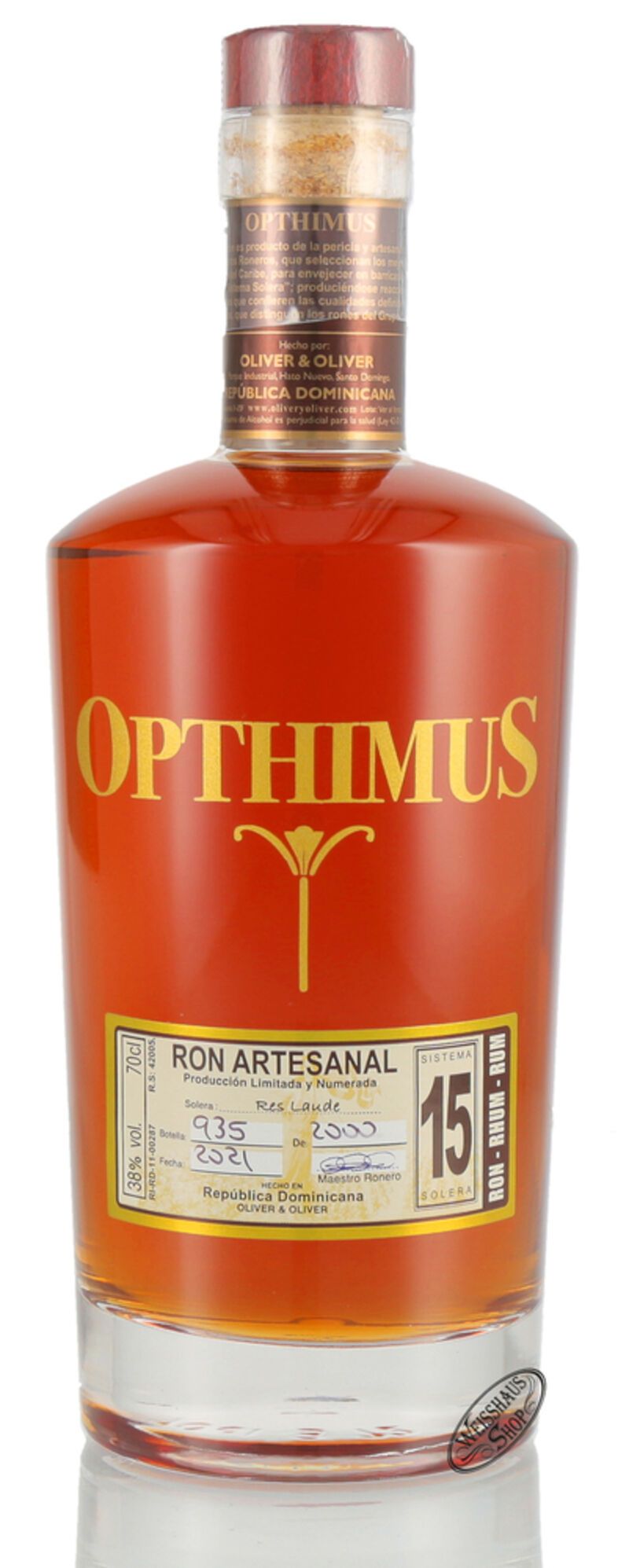 Opthimus 15 Anos Rum 38% vol. 0,70l Opthimus 15 Anos Rum 38% vol. 0,70l