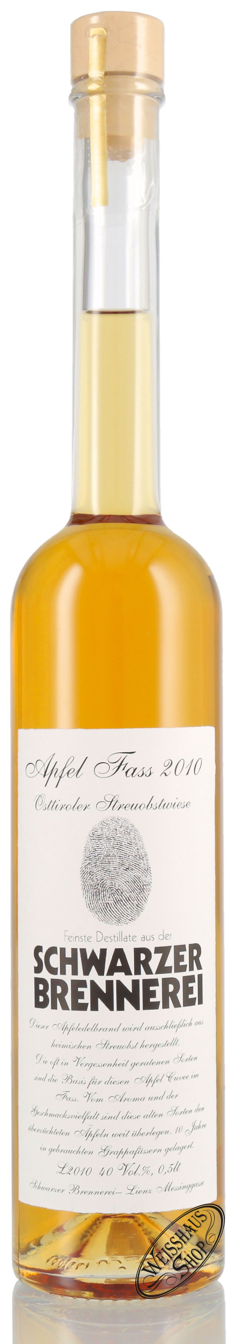 Schwarzer Alter Apfel vom Fass Jahrgang 2010 40% vol. 0,50l Schwarzer Alter Apfel vom Fass Jahrgang 2010 40% vol. 0,50l
