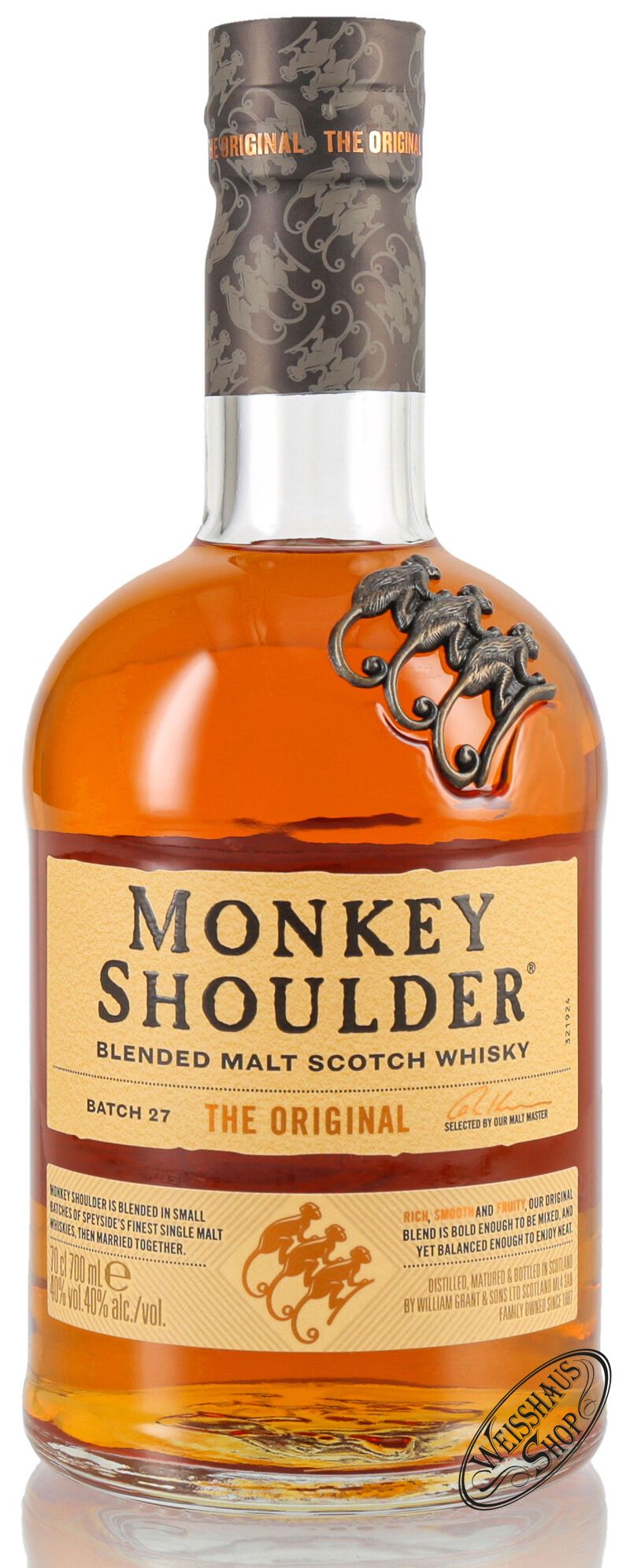 Monkey Shoulder Blended Malt Whisky 40% vol. 0,70l Monkey Shoulder Blended Malt Whisky 40% vol. 0,70l