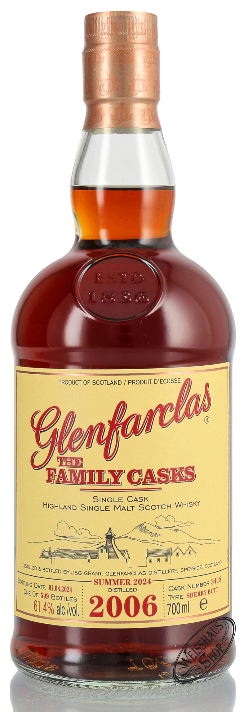 Glenfarclas Vintage 2006 Family Casks Whisky 61,4% vol. 0,70l Glenfarclas Vintage 2006 Family Casks Whisky 61,4% vol. 0,70l