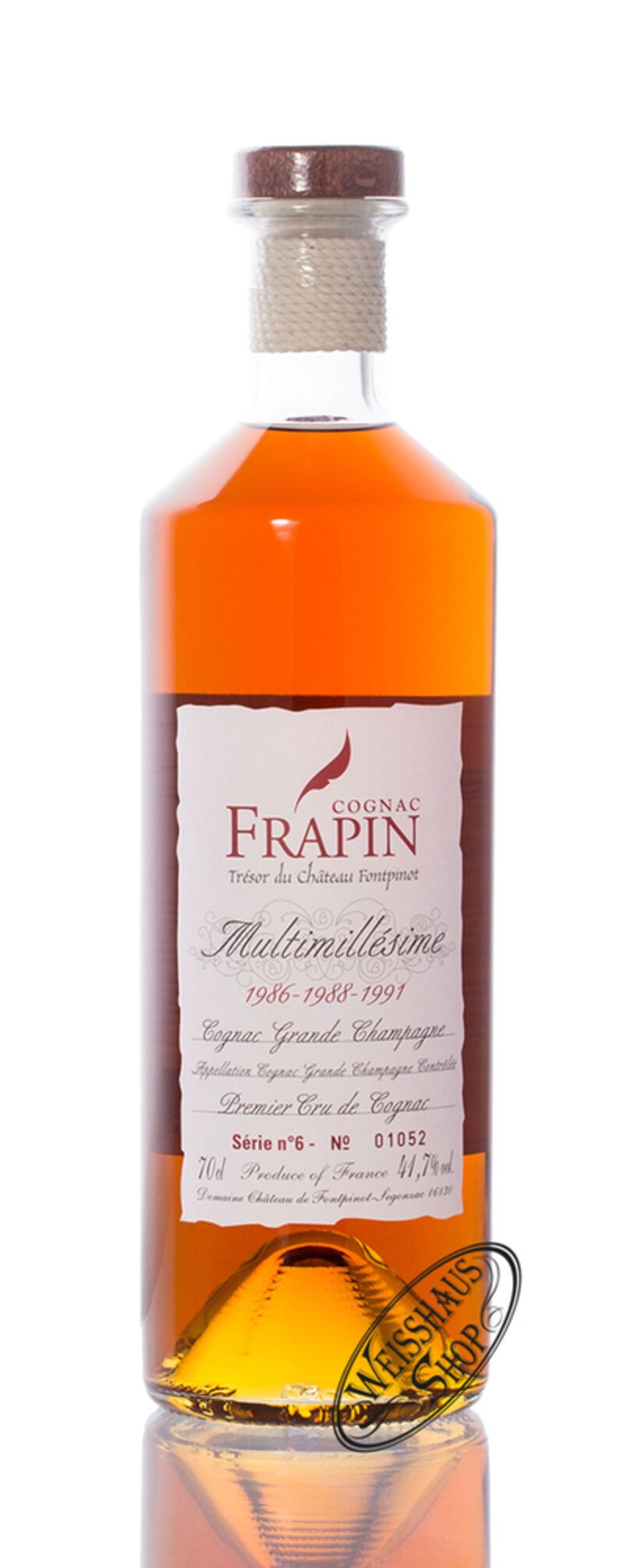 Frapin Multimillesime No. 6 1986-1988-1991 Cognac 41,7% vol. 0,70l Frapin Multimillesime No. 6 1986-1988-1991 Cognac 41,7% vol. 0,70l