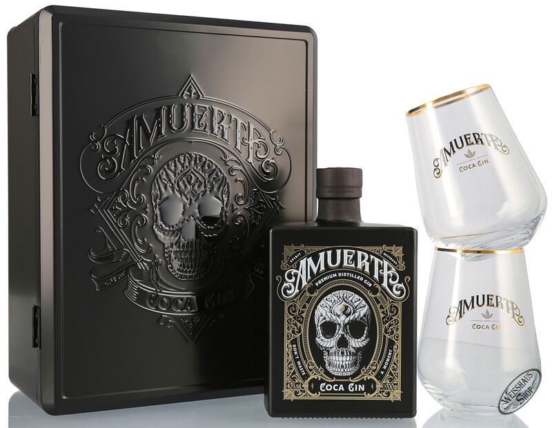 Amuerte Gin Black Edition Geschenk-Set 43% vol. 0,70l B-Ware