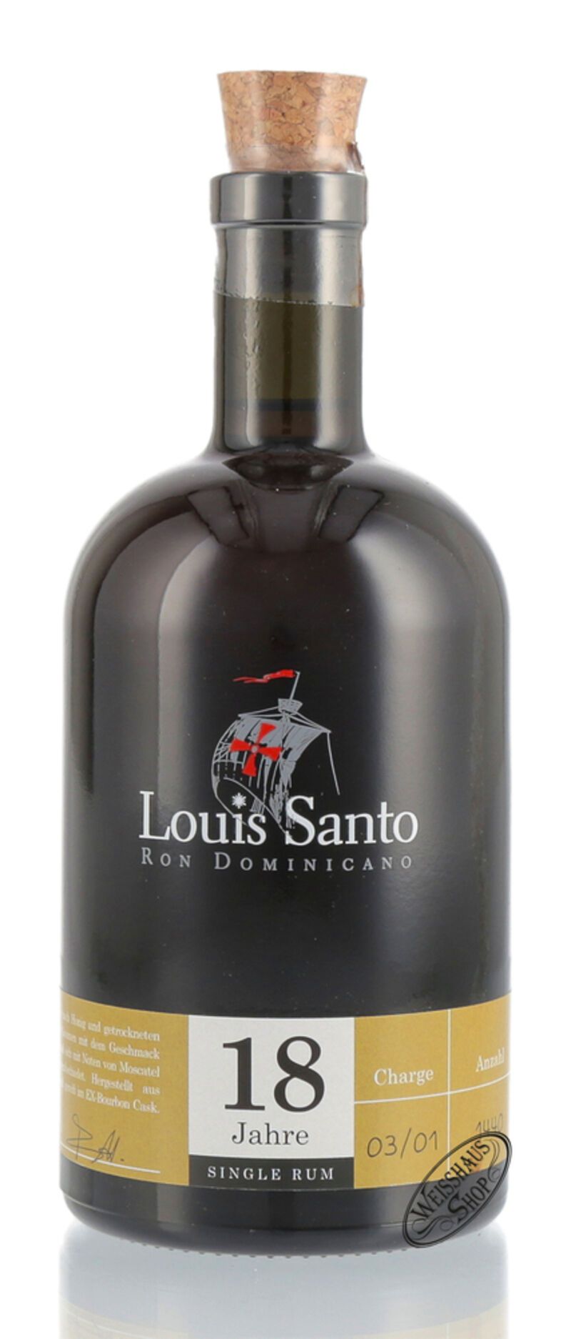 Louis Santo 18 YO Dominicano Single Rum 44% vol. 0,50l Louis Santo 18 YO Dominicano Single Rum 44% vol. 0,50l
